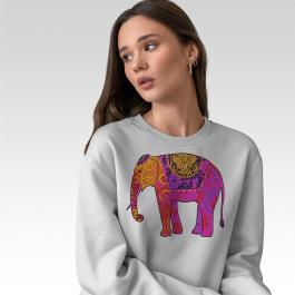 Colorful Elephant Embroidery Design T-shirt Mockup