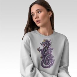 Scary Dragon Embroidery Design T-shirt Mockup
