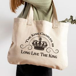 Long Live The King Coronation Vector Design Tote Bag Mockup