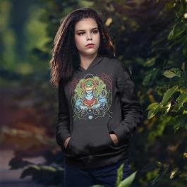 Mecha Girl Vector Art Hoodies Mockup