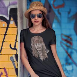 Jack Sparrow Embroidery Design T-shirt Mockup