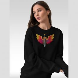 Coloreel Sword Wing Embroidery Design Hoodies Mockup