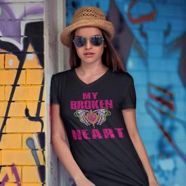 My Broken Heart Vector Graphic Design T-shirt Mockup