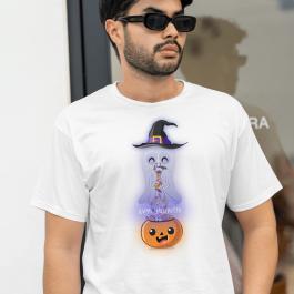 Cute Ghost With Candy T-shirt Mockup