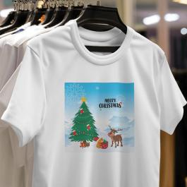 Christmas Theme With Reindeer And toy T-shirt Mockups