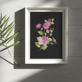 Floral Illustration Embroidery Design photo frame mockup