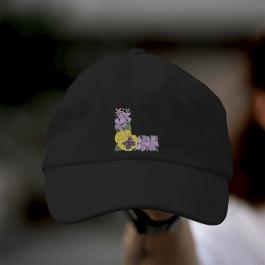 Pansy Embroidery Flower Design cap mockup
