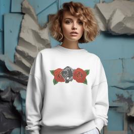 Rose With Black Panther Embroidery Designs Hoodie Mockup