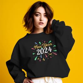 Wishing Happy New Year embroidery design t-shirt mockup
