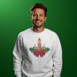 Christmas Candle Embroidery Design Hoodie Mockup