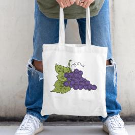 Blueberry Embroidery Design Tote Bag Mockup