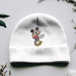 Skating Mickey Mouse Embroidery Design Cap Mockup