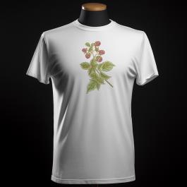 Raspberry Embroidery Design  T-shirt Mockup