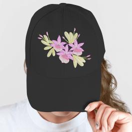 Vanda Embroidery Flower Design Cap Mockup