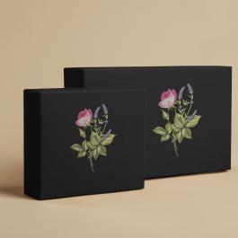 Moss Embroidery Rose Design Cushion Mockup