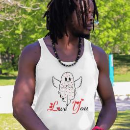 Love You Spooky Ghost Vector Design T-shirt Mockup