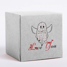 Spooky ghost valentine Vector design Box Mockup