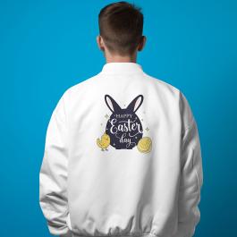 Happy Easter Chick And Egg Vector Design Jacket Back Mockup