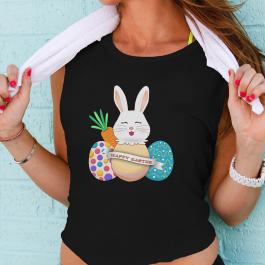 Colorful Easter Wreath With Eggs Vector Art Design T-shirt Mockup