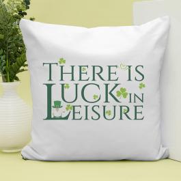 There Is Luck In Leisure Vector Design Cushion Cover Mockup