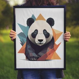 Colorfull Panda Vector Art Design Photo Frame Mockup