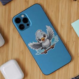 Skating Vector Art Bird Design Mobile Cover Mockup