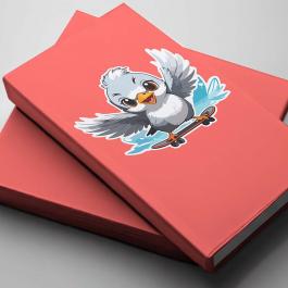 Skating Vector Art Bird Design Book Cover Mockup