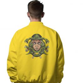 Medusa Sanke Headed Embroidery Design Jacket Back Mockup