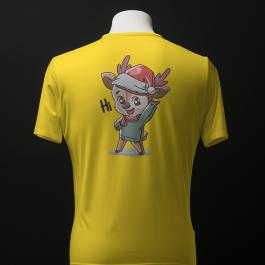 Hi Reindeer Embroidery Design T-shirt Mockup