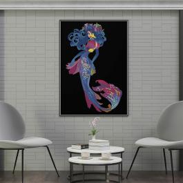 Mermaid Coloreel Embroidery Design Photo Frame Mockup