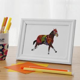 Colorfull Horse Coloreel Design Frame Mockup