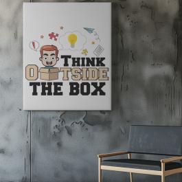 Think Outside The Box Vector Design Photo Frame Mockup