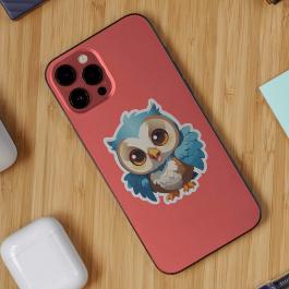 Baby Owl Vector Design Phone Cover Sticker Mockup