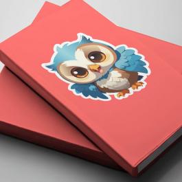 Baby Owl Vector Design Book Cover Sticker Mockup