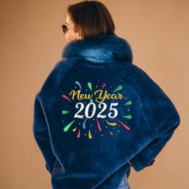 Wishing Happy New Year embroidery design t-shirt mockup