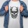 Glitch Skull Face Vector Graphic T-shirt Mockup Design