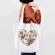 Floral Love Heart Embroidery Tote Bag Design Mockup