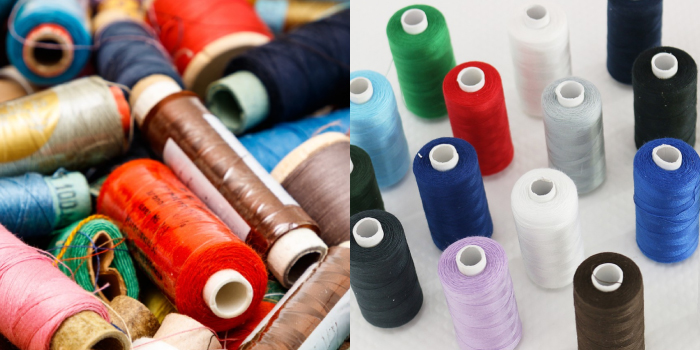 Different types of sewing threads