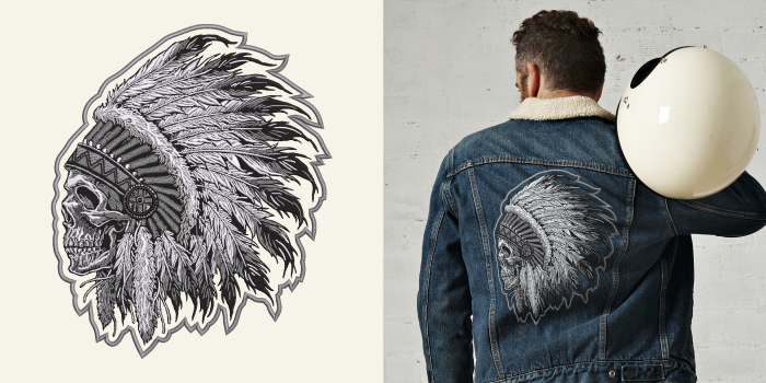 Jacket back digitizing skull