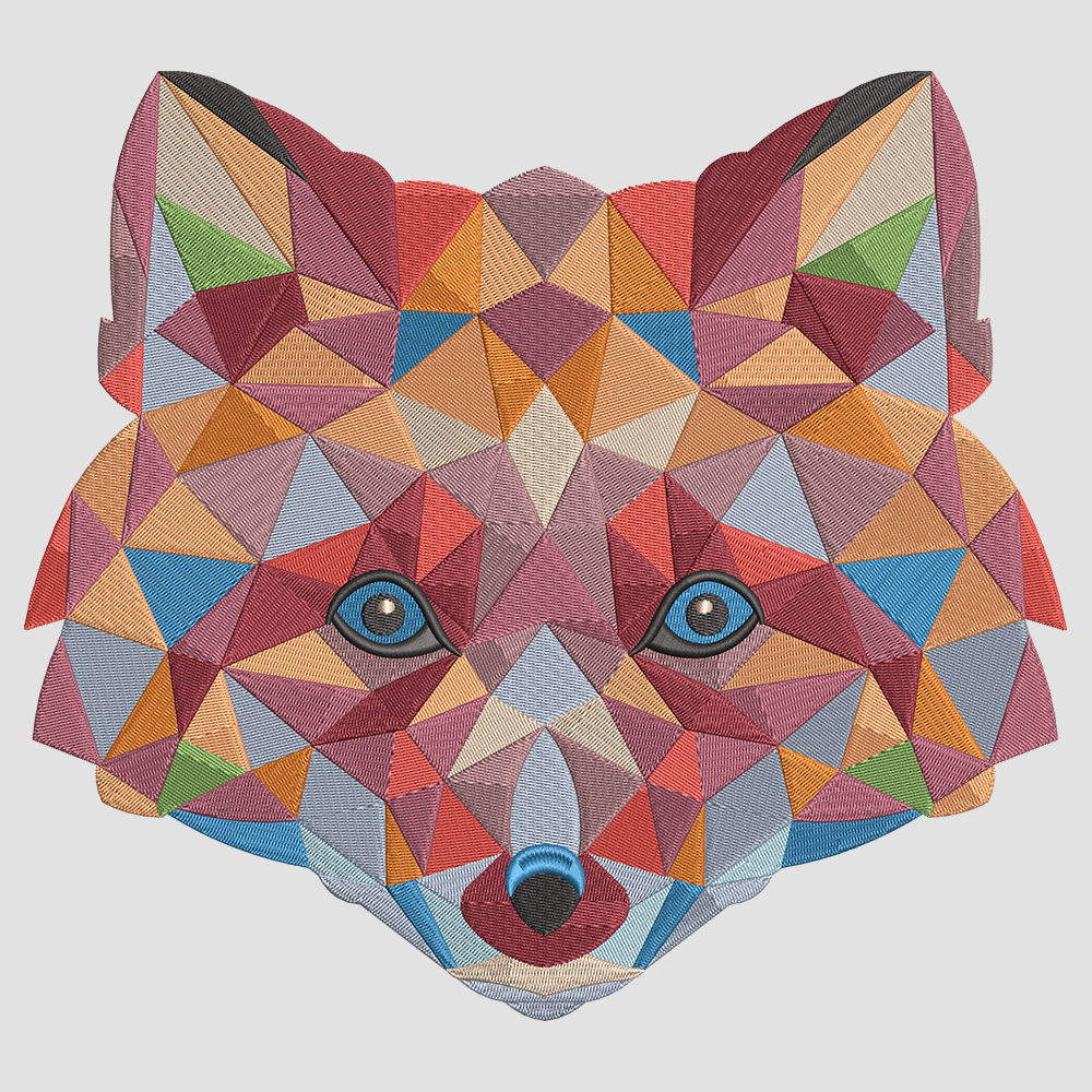 Color Fox Embroidery Design
