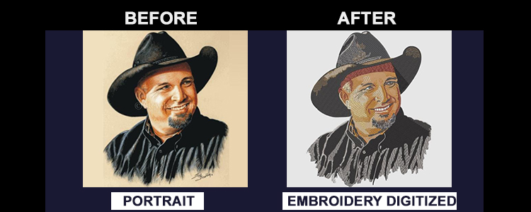 Embroidery digitizing before after