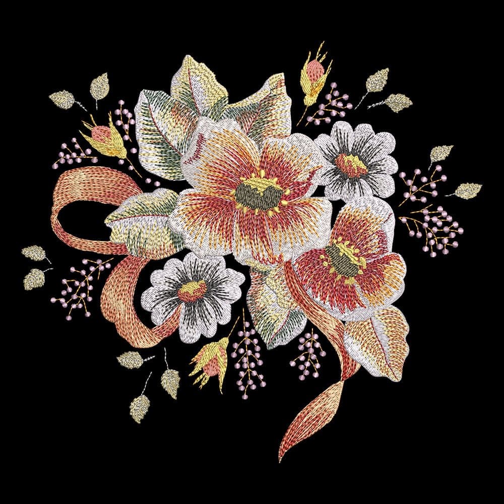 Denise flower embroidery