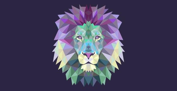 Vector lion polygonial